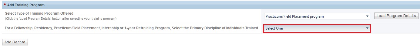 Training Program Setup - Loading Program Details