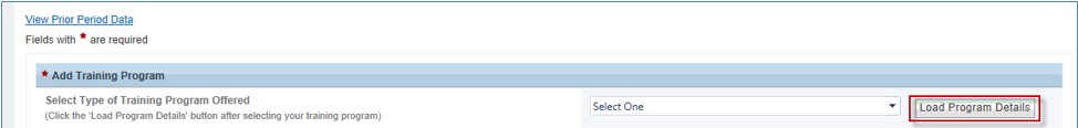 Training Program Setup - Loading Program Details